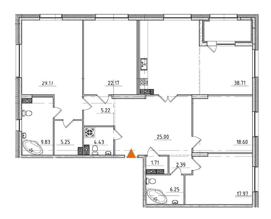 Четырехкомнатная квартира в : площадь 189.48 м2 , этаж: 3 – купить в Санкт-Петербурге